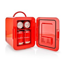 MINI FRIGO FRIGORIFERO PORTATILE 4 LITRI AC 220V 12V ROSSO PER CASA UFFICI AUTO