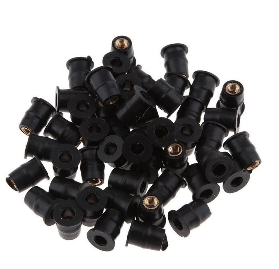 Carenado universal para parabrisas tuerca de goma M6 ATV motocicleta M6 tuercas de pozo de 6 mm Foto 2 de 4