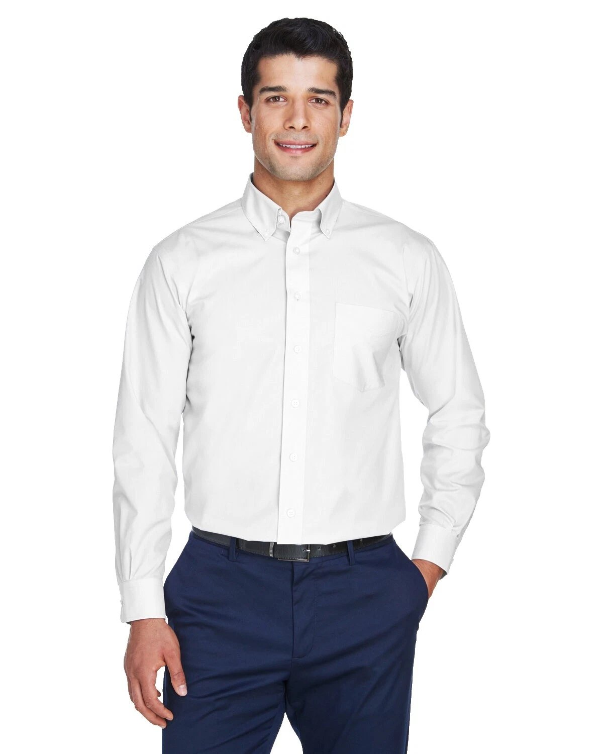 Polyester Long Sleeve Casual Button-Down Shirts for Men