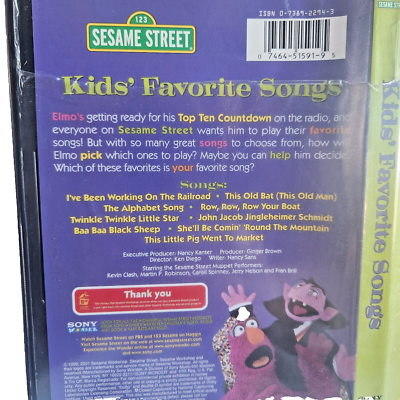 Sesame Street: Kids' Favorite Songs DVD Video Used Sony