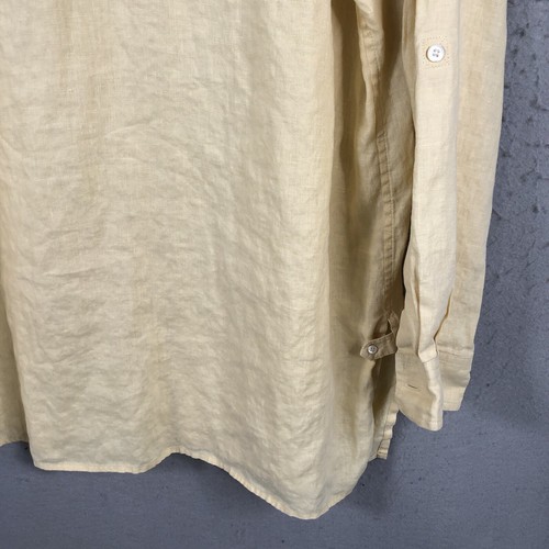 Vintage Varie Top Women Extra Large Butter Yellow 100% Linen Lagenlook Boho Airy - Picture 12 of 16