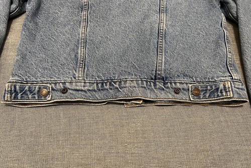 LEVI STRAUSS Girls Blue Denim Jacket Snap Button SHERPA LINED Medium runs Small❤ - Picture 11 of 17