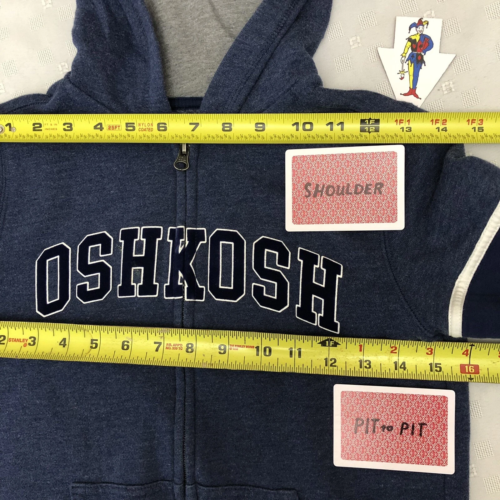 VETEMENTS Felpa giacca OshKosh B'Gosh ragazzo 10 full zip Spellout blu navy foderata in pile