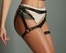 Leather Women BDSM Harness Tassels Bondage Plus Size Leg Waist Garter Belt Thigh