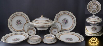 1948/Nardon Lafarge Limoges/France/hand painted/antique porcelain dining set