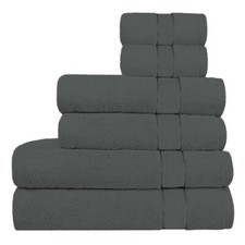 Gray Towel Set of 6, 600 GSM Bath Towels, 100 Premium Cotton