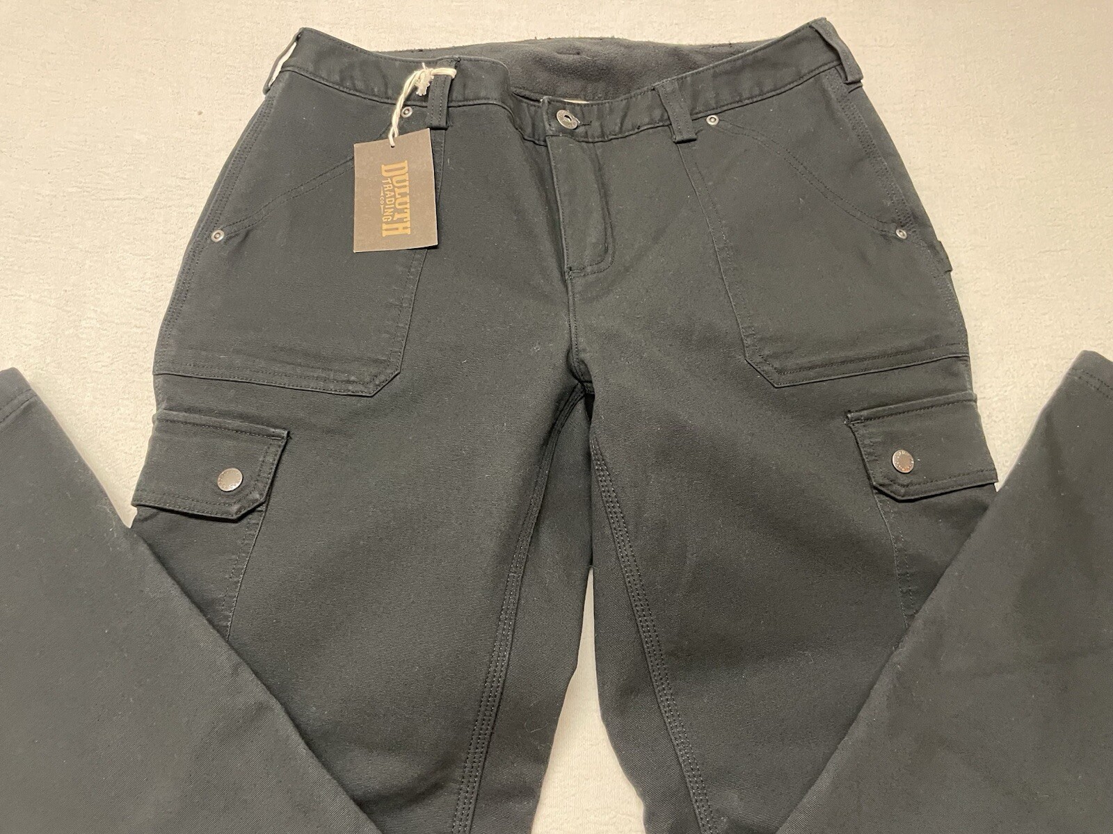 Duluth Fire Hose Fleece Lined Carpenter Cargo Pants Women's 12 x 31 Black