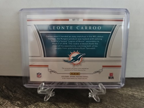 2016 National Treasures Colossal Signatures /99 Leonte Carroo #17 Rookie Auto RC - Picture 2 of 2