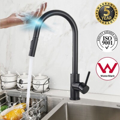Touch Sensor Küchenarmatur Ausziehbar Schwarz Wasserhahn Küche Mischbatterie