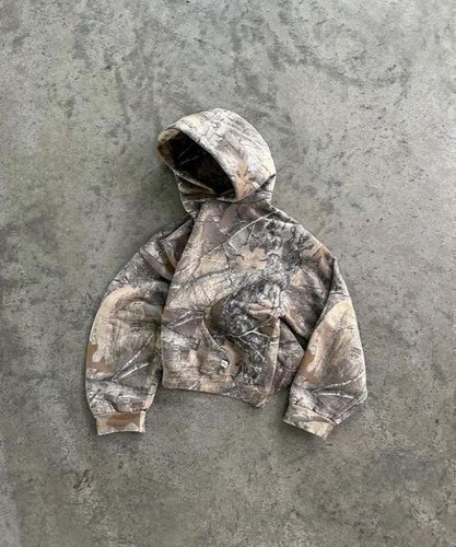 Retro Zip Up Hoodie Men Camouflage Patterns Zipper Sweatshirt Unisex Camo Hoodie