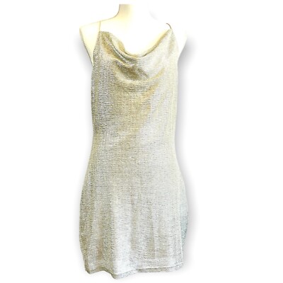 NWT H&M Women's 12 Silver Metallic Party Dress Spaghetti Strap Criss Cross  NEW | eBay