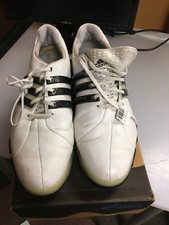 ADIDAS Tour 360 X sz 10 BOA White/Silver Leather Golf Shoes Preowned