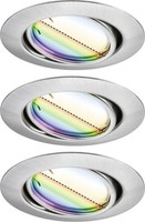 Paulmann Led Einbauleuchte Coin Base 3Er Set Eisen GebüRstet Zigbee Rgbw Rgbw Ø