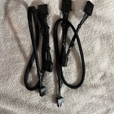 2 Pack EVGA 6-pin to 3x 4-Pin Perif/Molex Connectors Single Cable