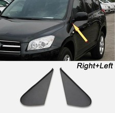 Pair Black For Toyota RAV4 2009-2012 Car Side Mirror Corner Triangle Cover Trim