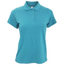 Image of B&C Safran Pure Womens/Ladies Short Sleeve Plain Polo Shirt/XS Atoll  BC104