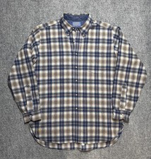 Vintage Pendleton Wool Shirt Men Large Plaid Button Collar Virgin USA Made Flaws
