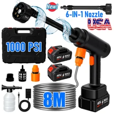 Cordless Electric High Pressure Water Spray Car Gun 1000PSI Portable Washer Gun