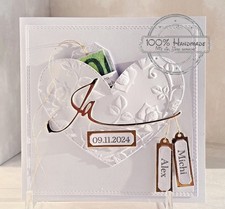 Personalisierte Hochzeitskarte mit Namen Geldgeschenk Karte handgemacht elegant