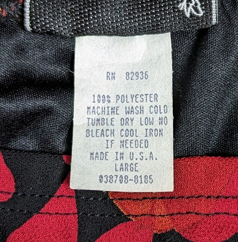Vtg Y2K Fashion Bug Red Black Floral High Low Midi Skirt Ruffle Large Whimsigoth - Picture 5 of 5