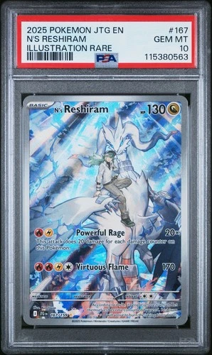 Pokemon N's Reshiram 167/159 PSA 10 Journey Together Illustration Rare