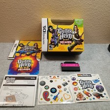 nintendo ds guitar hero on tour decades Box, Stickers Manual, Dongle, Overlay