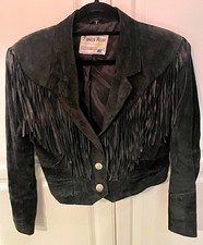 Pioneer Wear Women s Black Suede Western Frin...