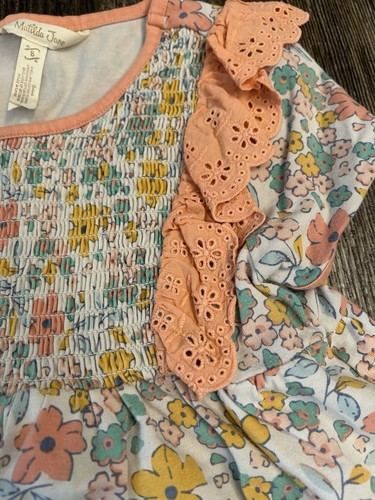 Matilda Jane Girls Size 8 Multi Color Floral Ruffle Lace Top VGUC - Picture 3 of 4