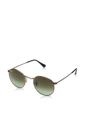 Ray-Ban RB3447 Mens Round Metal Sunglasses - Shiny Medium Bronze / Green
