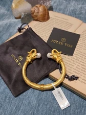 Julie Vos Elephant Cuff - NWT - 24K Gold-plated with Pearl Accents