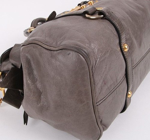 Miu Miu Vintage Gray Gold-tone Women's 2WAY Bag 19429301 - Picture 7 of 9