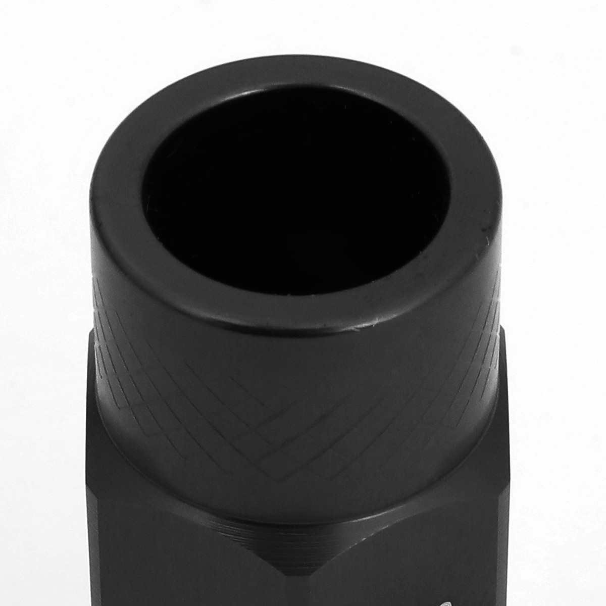 J2 M12X1.5 7075 ALUMINUM 25MM OD/50MM 20PC OPEN END LUG NUTS SET+ADAPTER BLACK