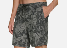 Kirkland Signature Men's Floral Swim Short, Green, size Large