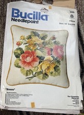 Bucilla Needlepoint Kit Roses Pillow 4305 14in Square NOS