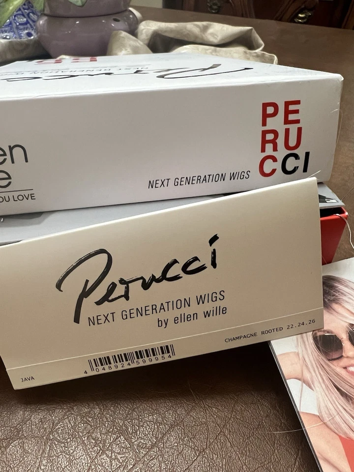 Peluca Java de Ellen Wille en el color champán enraizada nueva en caja talla pequeña/aver gorra Foto 4 de 4