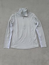 Women  s San Soleil Cream UV 50 Cooling 1/4 Zip Pullover Long Sleeve Mesh Shirt M