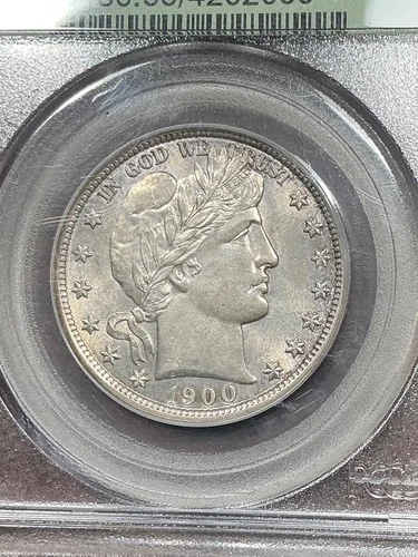 PCGS AU55 CAC 1900 BARBER HALF DOLLAR  BEAUTIFUL REGISTRY SET COIN OGH