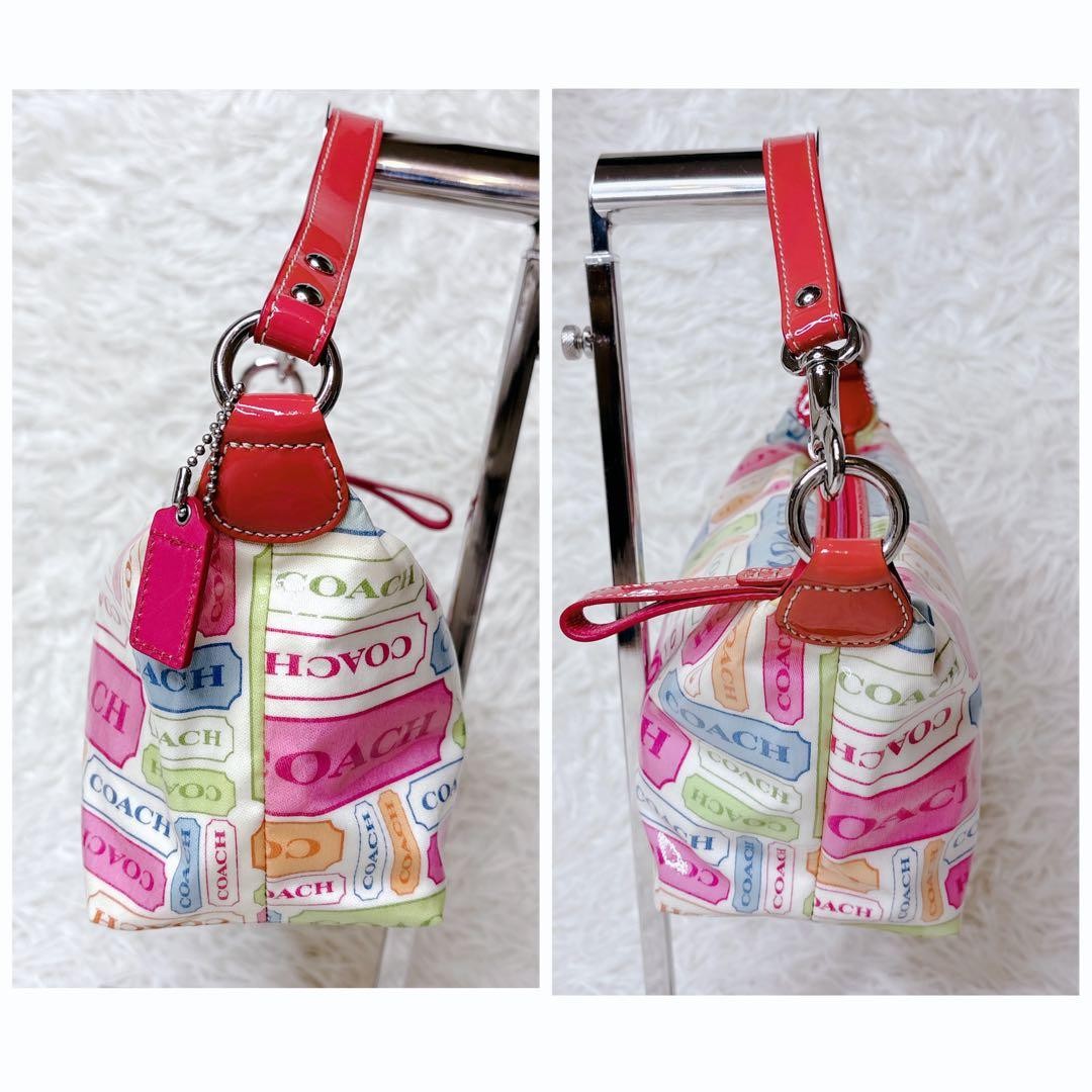 Pastel Patchwork COACH Accessory Pouch Mini Handb… - image 4