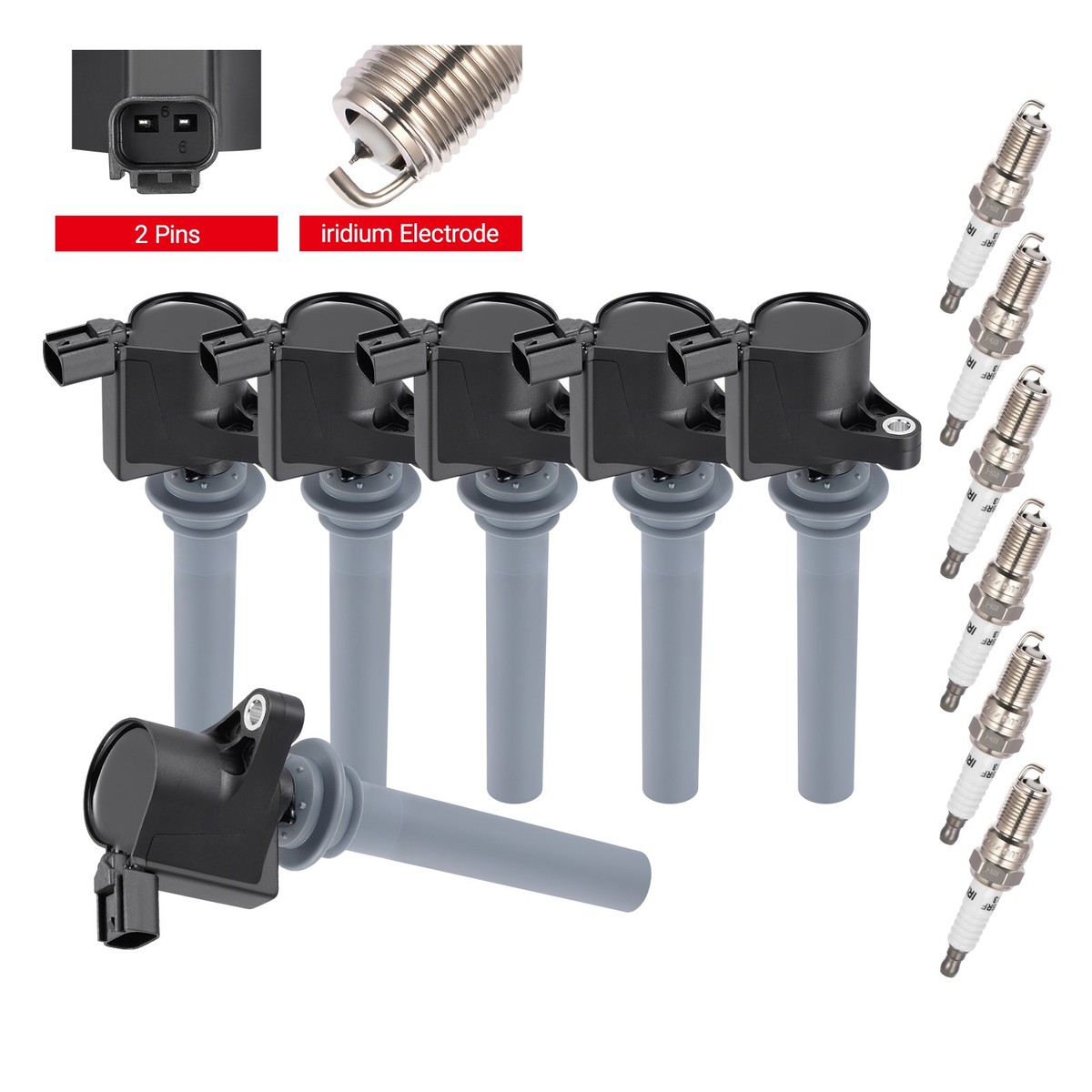 For 2001-2006 Mazda Tribute V6 3.0L 6X Ignition coils & Spark