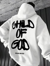 Men's Casual Loose Letter Print Hoodie Long Sleeve Pullover Autumn Winter