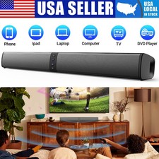 Bluetooth 5.0 Home TV Sound Bar Speaker System Wireless Subwoofer 3D Surround US