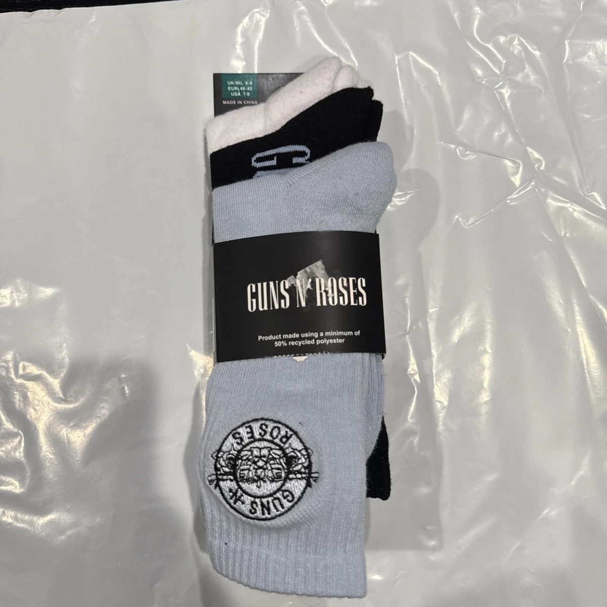 Paquete de 3 calcetines Guns N Roses Primark para hombre talla 7-9 EE. UU.