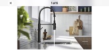 Kohler K-22973-BL Crue Semi Pro Pull Down Kitchen Faucet, Matte Black