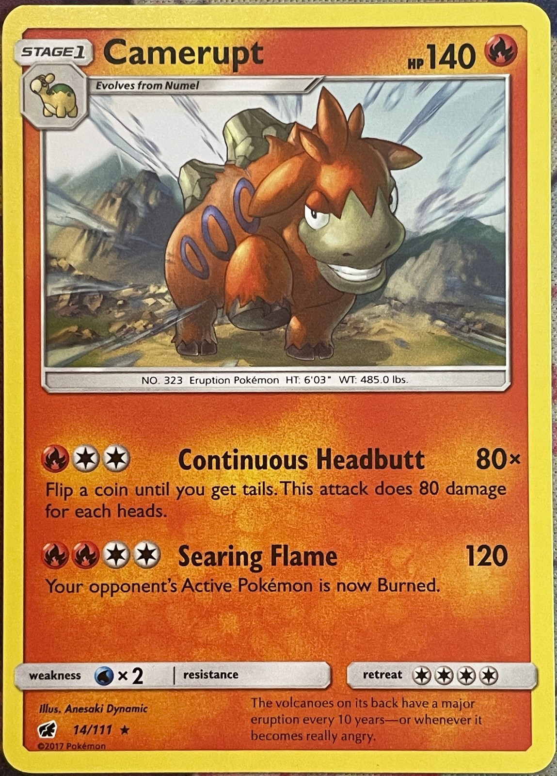 Camerupt Rare - 14/111 - Crimson Invasion Pokemon 2017