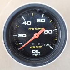 Auto Meter 5505 Sport Comp Monster Oil Pressure Gauge 0-100psi 3 34dia Mech
