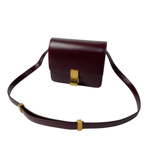 CELINE Classic Box Shoulder Bag Bordeaux