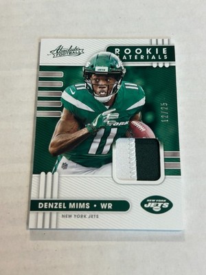 2020 PANINI ABSOLUTE DENZEL MIMS 12/25 PRIME ROOKIE PATCH JETS SP CS1