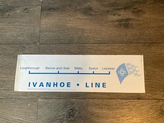 CENTRAL TRAINS BRITISH RAIL WINDOW CARRIAGE LABEL IVANHOE LINE