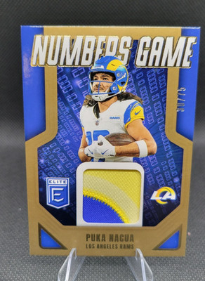 Puka Nacua 2025 Donruss Elite Numbers Game Two Color Patch /75