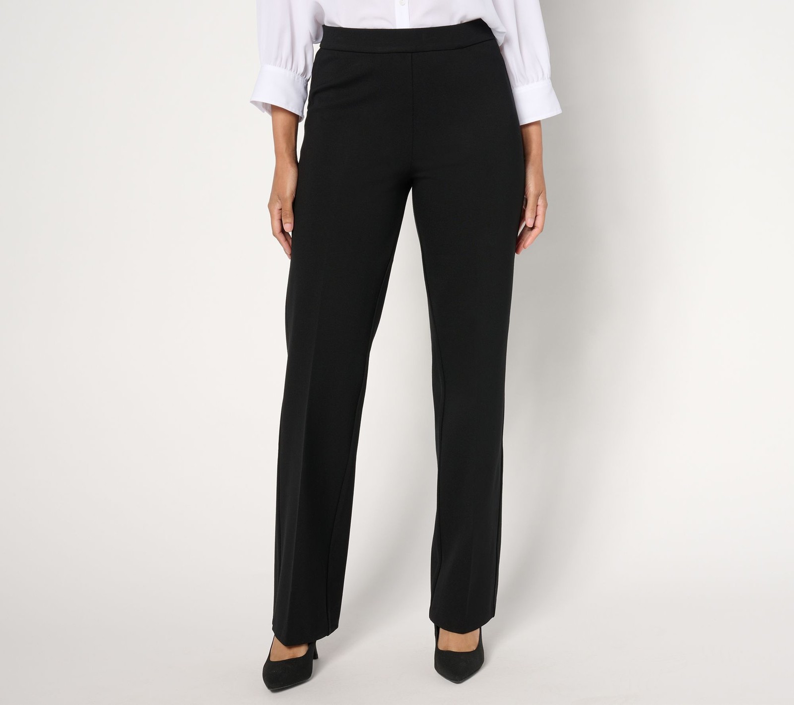 Dennis Basso Women's Pants Sz S Ponte Knit Boot Cut Black A672925